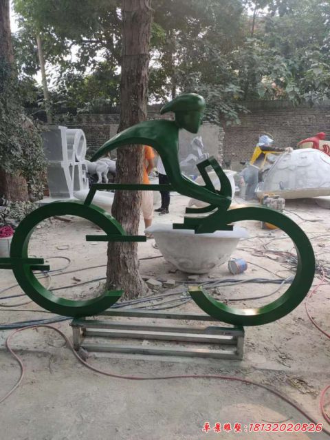 骑单车抽象人物