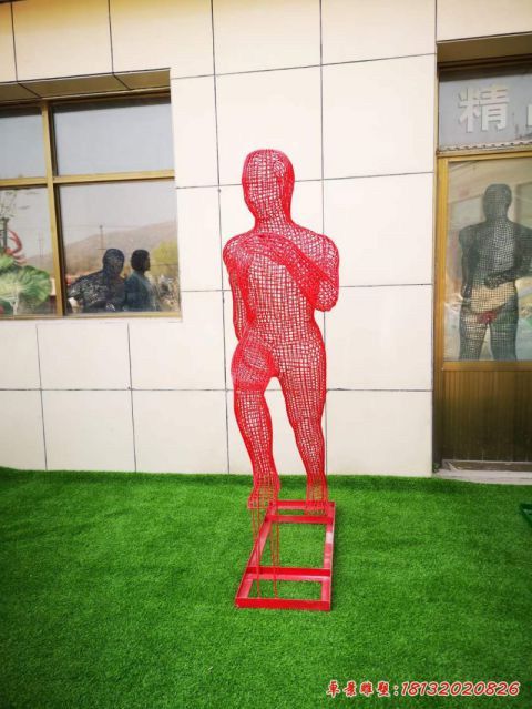 镂空跑步人物
